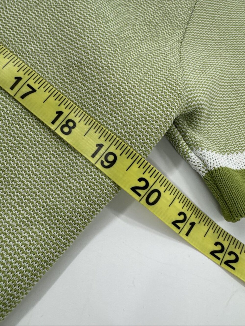 PJ Paul Jones Knit Polo Shirt Mens Medium Green Textured Retro 70s Style - Picture 6 of 11